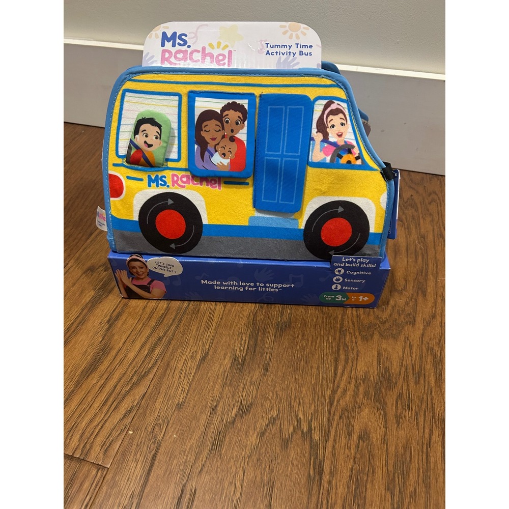 Ms. Rachel Tummy Time Activity Bus Gund Baby Musical Sensory Plush Toy 3M+